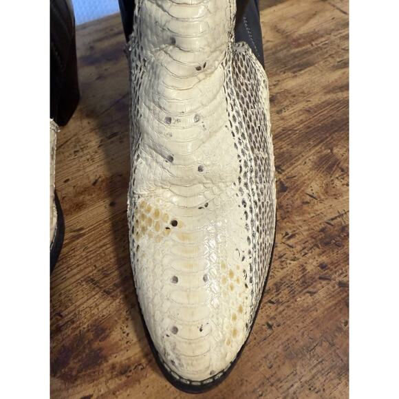 Acme Womens Western Leather Snake Skin Cowgirl Cowboy Boots 0735 9.5 M Black - Picture 7 of 16